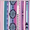 White/Fuchsia/Navy Aztec Deco Stripe Challis Fabric By the Yard